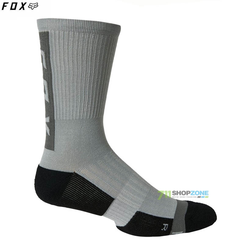 Cyklo oblečenie - Doplnky, FOX cyklistické ponožky 8" Ranger Cushion Lunar, bledo šedá