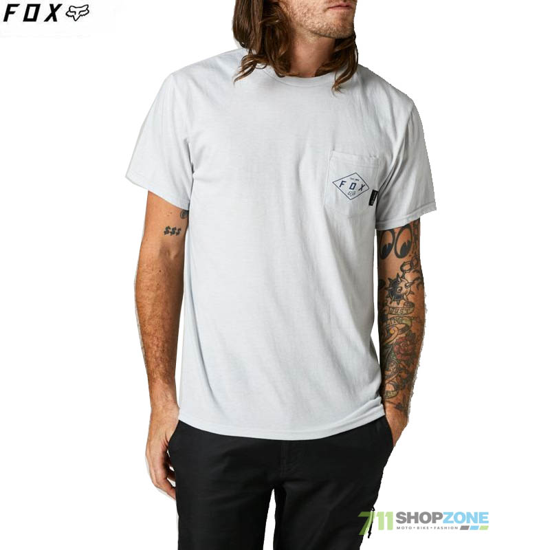 Oblečenie - Pánske, FOX tričko Diamond Plate ss Pocket tee, bledo šedý melír