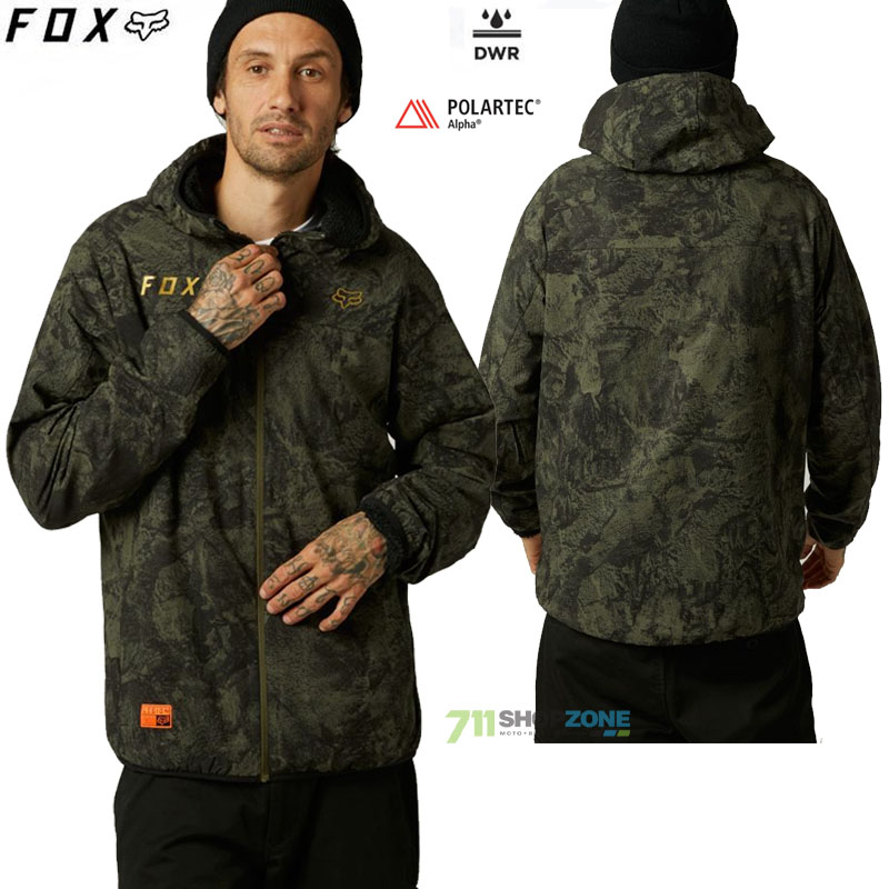 Cyklo oblečenie - Pánske, FOX bunda Prime Alpha jacket, zelený maskáč