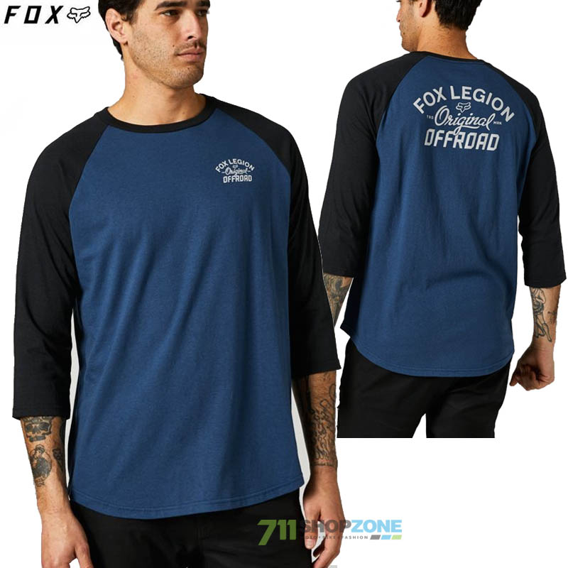 Oblečenie - Pánske, FOX tričko Original Speed 3/4 Raglan, tmavo modrá
