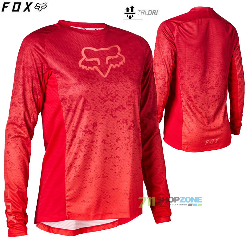 Cyklo oblečenie - Dámske, FOX dámsky cyklistický dres Defend Lunar, červená