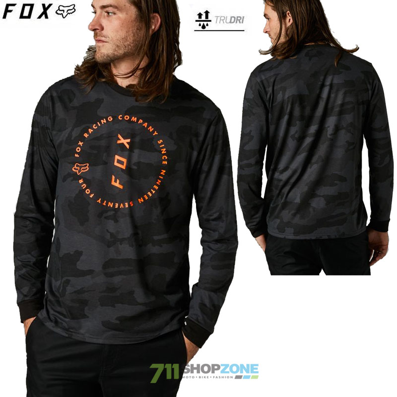Oblečenie - Pánske, FOX tričko Clean Up Camo LS Tech tee, čierny maskáč