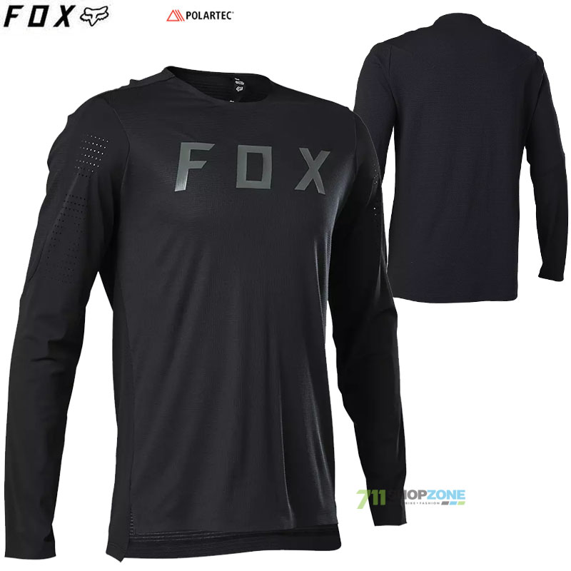 Cyklo oblečenie - Pánske, FOX cyklistický dres Flexair Pro LS jersey 22, čierna