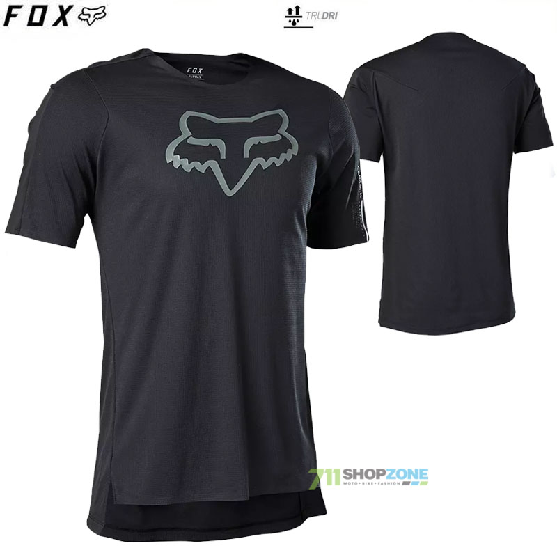 Cyklo oblečenie - Pánske, FOX cyklistický dres Flexair Ascent ss jersey 22, čierna