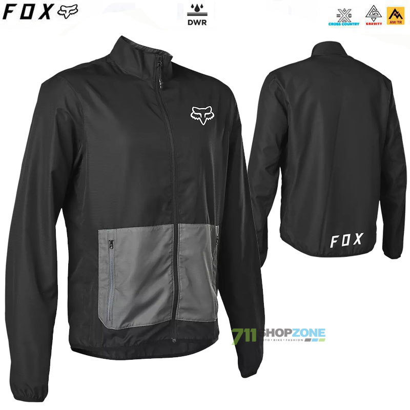 Cyklo oblečenie - Pánske, FOX cyklistická bunda Ranger Wind jacket, čierna