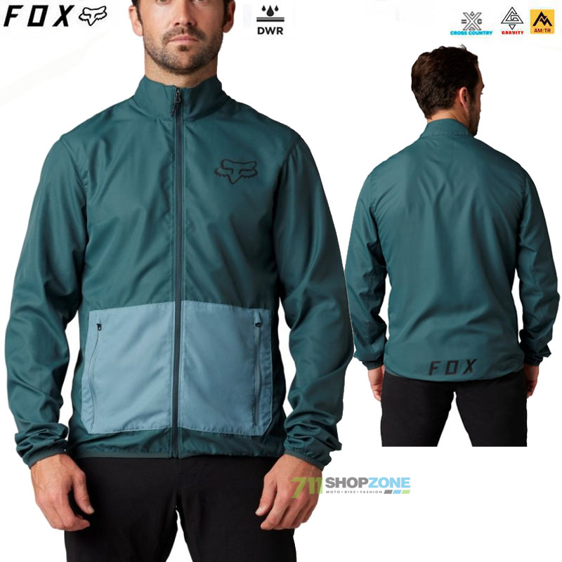 Cyklo oblečenie - Pánske, FOX cyklistická bunda Ranger Wind jacket, tmavo zelená