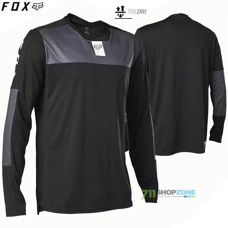 Cyklo oblečenie - Pánske, FOX cyklistický dres Defend LS jersey Foxhead 22, čierna
