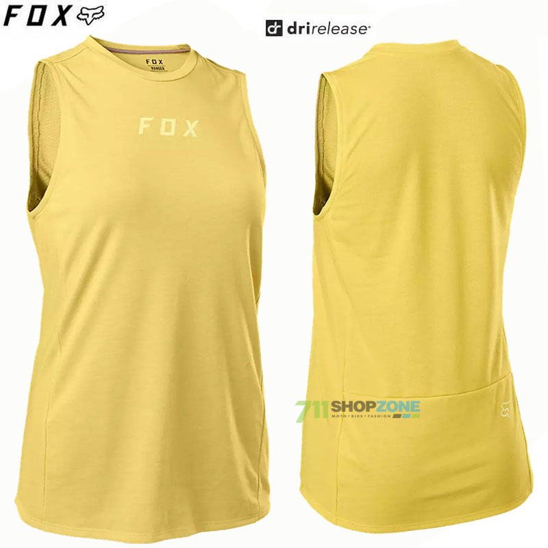 Cyklo oblečenie - Dámske, FOX dámsky cyklistický dres Ranger DR tank 22, hruškovo žltá
