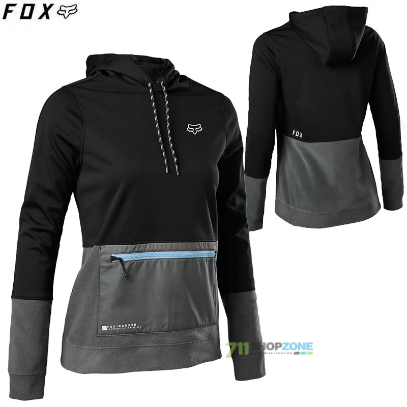 Cyklo oblečenie - Dámske, FOX dámska cyklistická bunda/mikina Ranger WindblocR hoodie, čierna