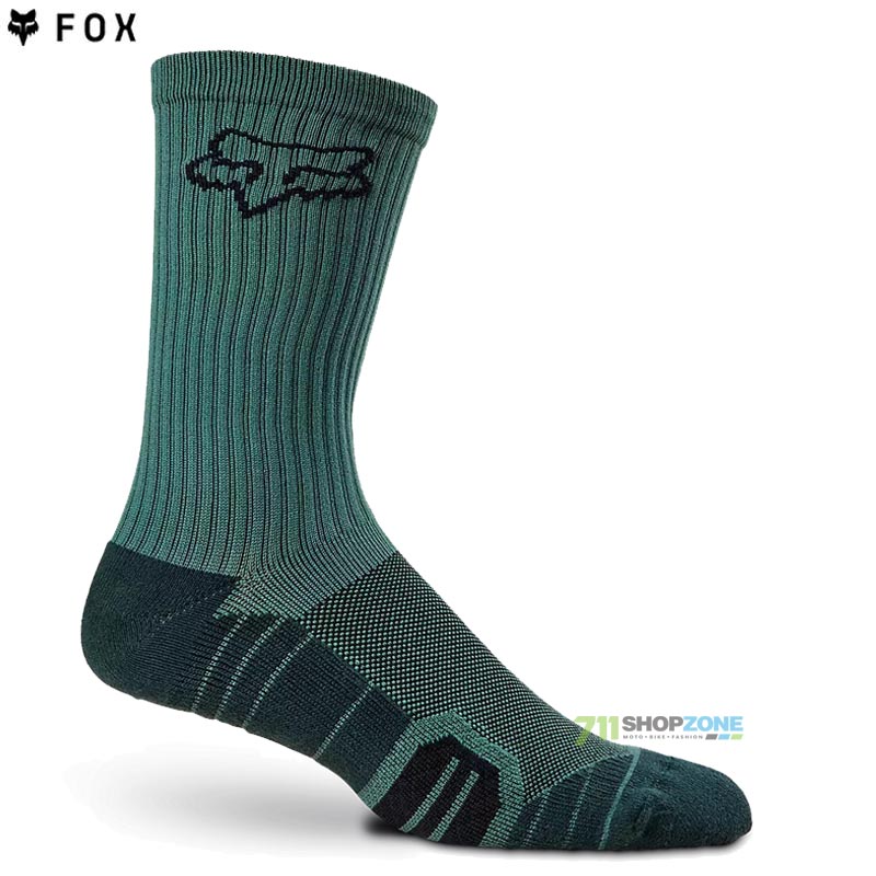 Cyklo oblečenie - Ponožky, FOX cyklistické ponožky 8" Ranger Cushion sock, tmavo zelená