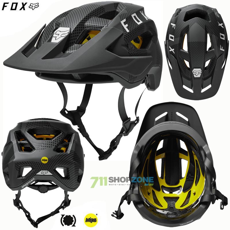 Cyklo oblečenie - Pánske, FOX cyklistická prilba Speedframe Camo Mips CE, šedý maskáč