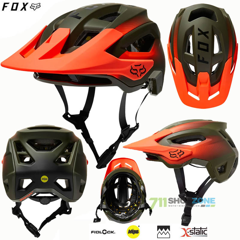 Cyklo oblečenie - Pánske, FOX cyklistická prilba Speedframe Pro Fade, olivovo zelená