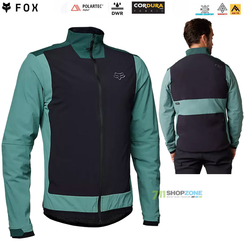 Cyklo oblečenie - Pánske, FOX cyklistická bunda Defend Fire Alpha jacket, tmavo zelená