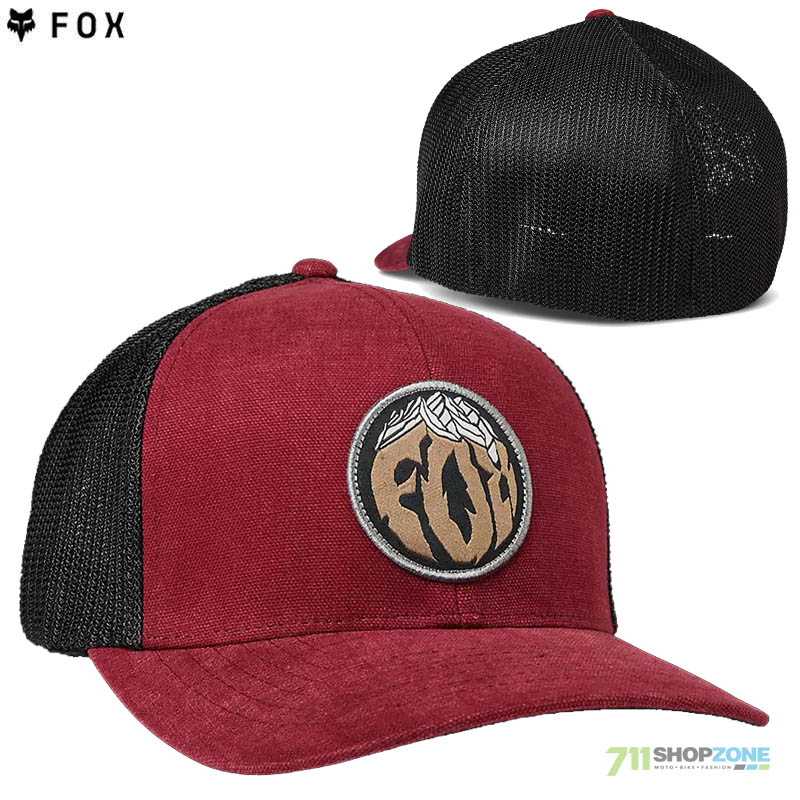 Oblečenie - Pánske, FOX šiltovka Turnouts Mesh flexfit hat, červená