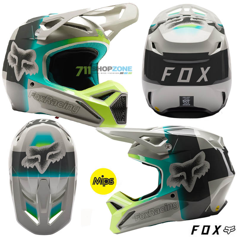 Moto oblečenie - Helmy, FOX motokrosová prilba V1 Horyzn, bledo šedá
