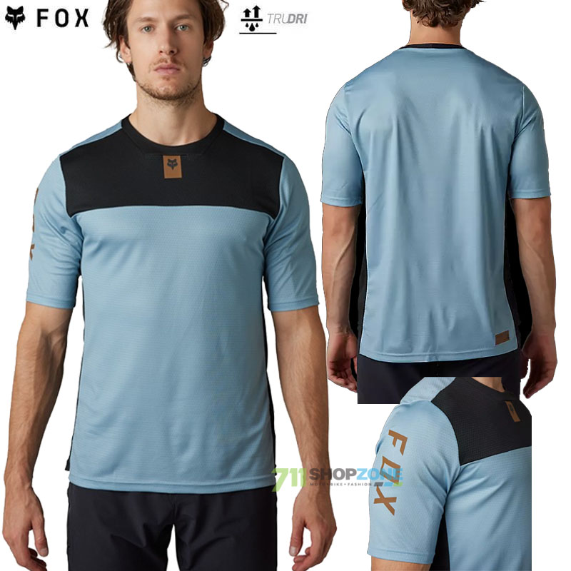 Cyklo oblečenie - Pánske, FOX cyklistický dres Defend ss jersey V23, šedo modrá