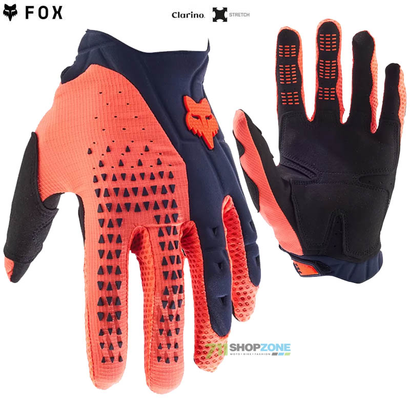 Moto oblečenie - Rukavice, Fox rukavice Pawtector V24, modro oranžová