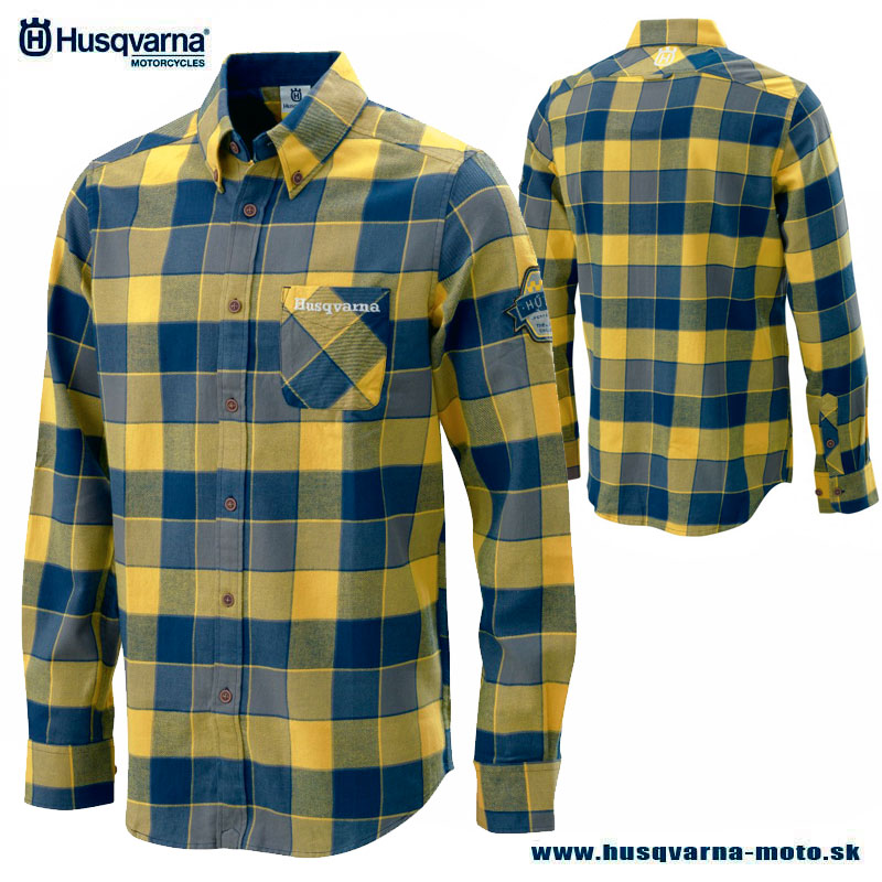 Zľavy - Oblečenie pánske, Husqvarna Pathfinder flanelová košeľa, modrá
