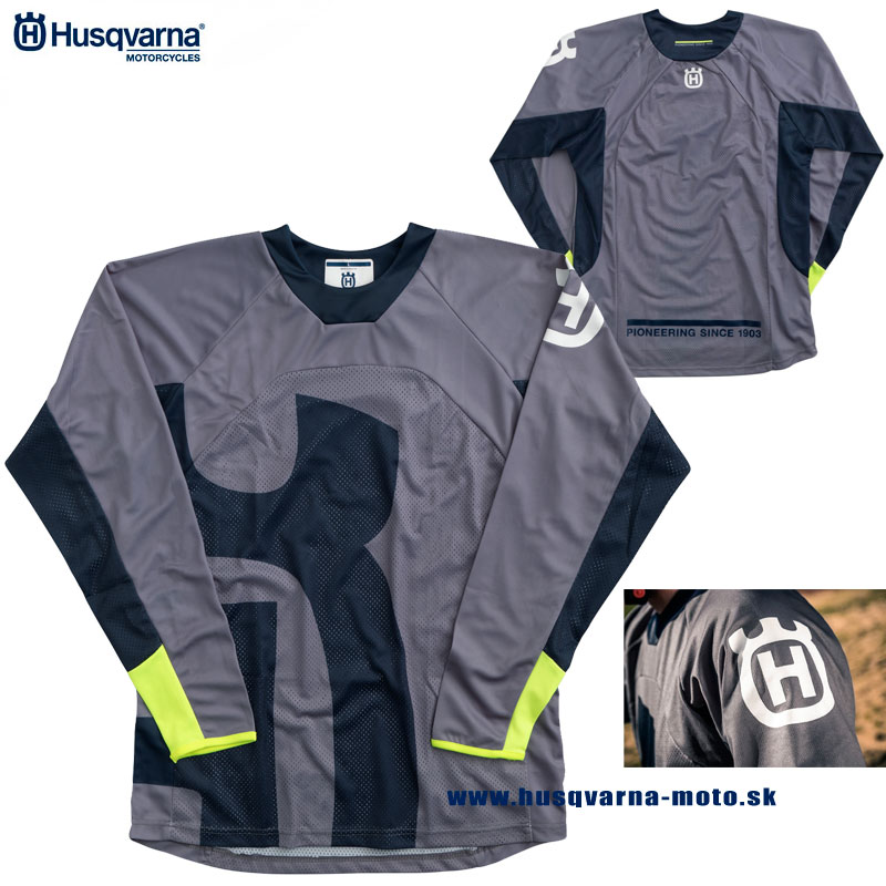 Moto oblečenie - Dresy, Husqvarna dres Railed Shirt 18, šedá