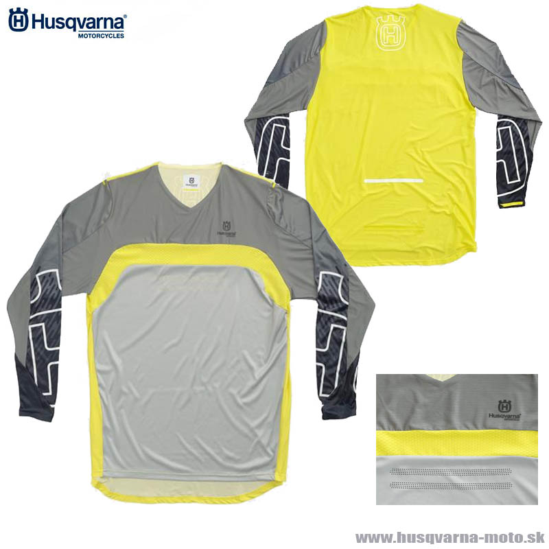 Moto oblečenie - Dresy, Husqvarna dres Railed shirt, šedá žltá