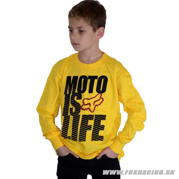 Zľavy - Oblečenie detské, Fox chlapčenské tričko Moto Is Life, žltá