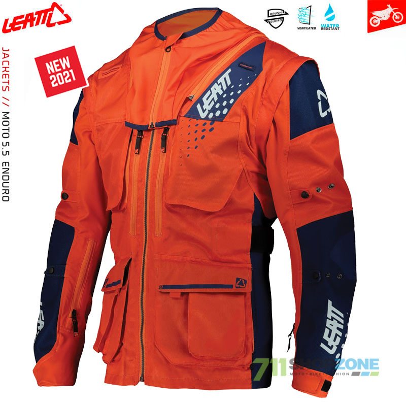 Moto oblečenie - Bundy, Leatt bunda Jacket Moto 5.5 Enduro, oranžová