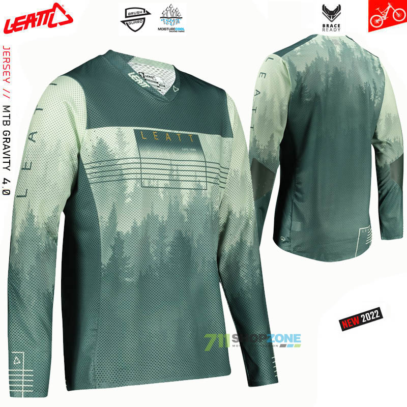 Cyklo oblečenie - Pánske, Leatt cyklistický dres MTB Gravity 4.0, smaragdovo zelená