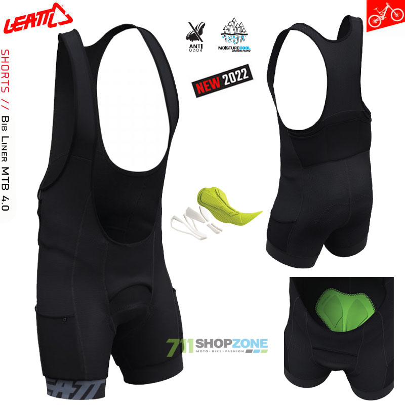 Cyklo oblečenie - Pánske, Leatt cyklistické spodné šortky Bib Liner MTB 4.0, čierna