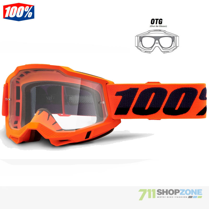 Moto oblečenie - Okuliare, 100% Accuri 2 OTG mx okuliare, oranžová