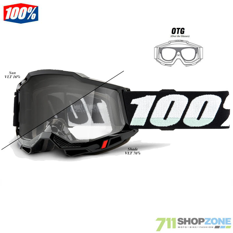 Moto oblečenie - Okuliare, 100% Accuri 2 OTG Photochromic lens Samozatmavovacie sklo, čierna
