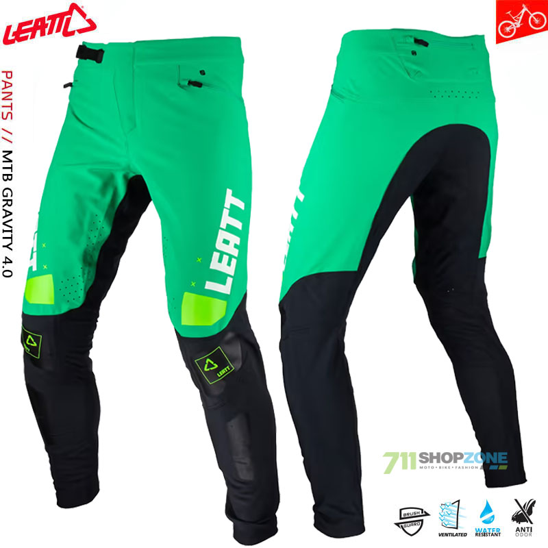 Cyklo oblečenie - Pánske, Leatt cyklistické nohavice MTB Gravity 4.0, zelená