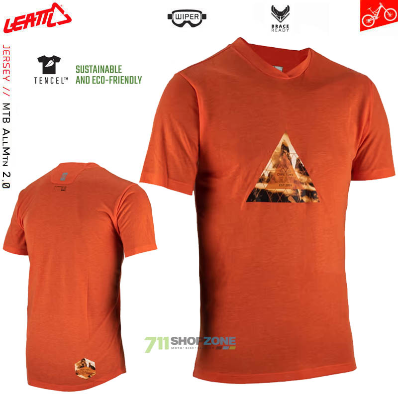 Cyklo oblečenie - Pánske, Leatt cyklistický dres MTB AllMtn 2.0 V23, oranžová