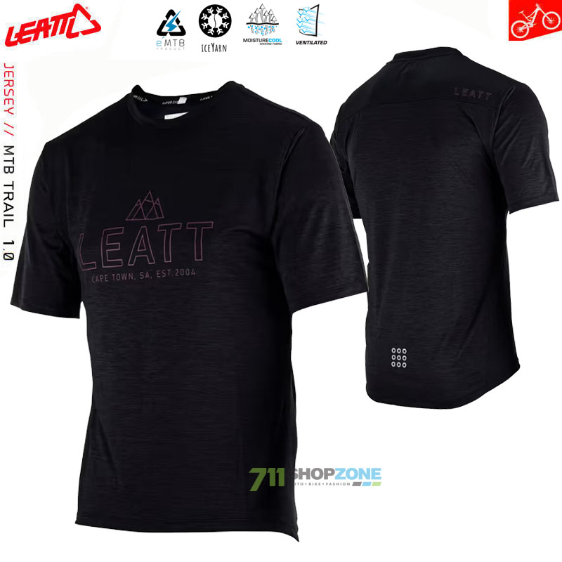 Cyklo oblečenie - Pánske, Leatt cyklistický dres MTB Trail 1.0 V23, čierna