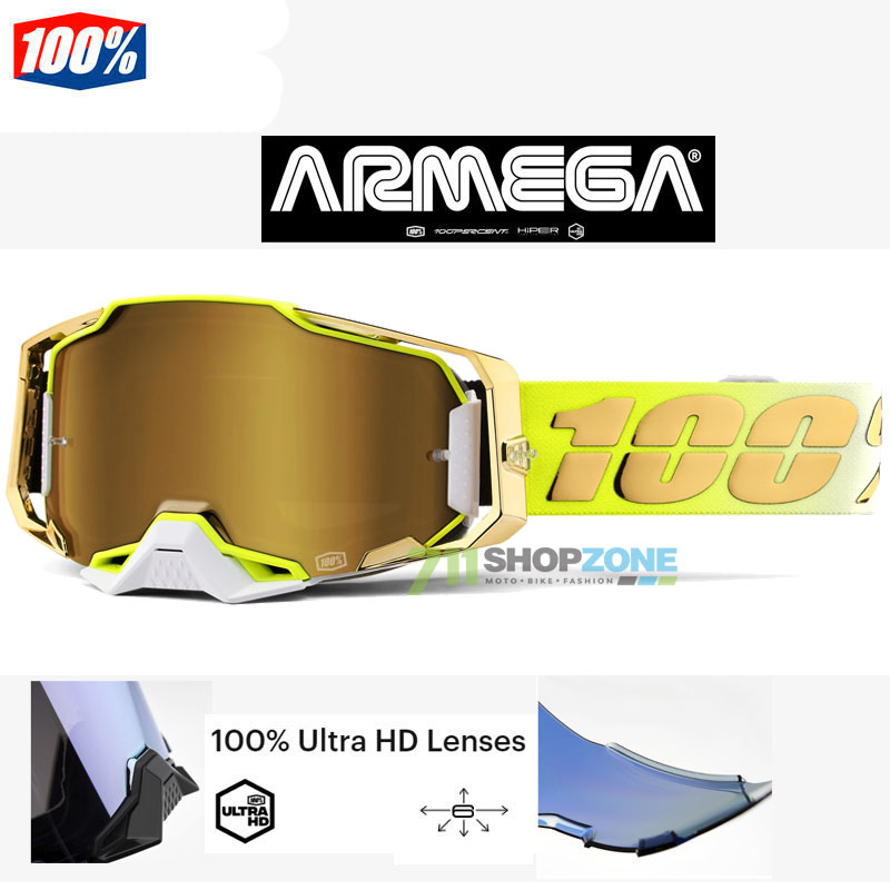 Moto oblečenie - Okuliare, 100% Armega FeelGood mx okuliare gold lens