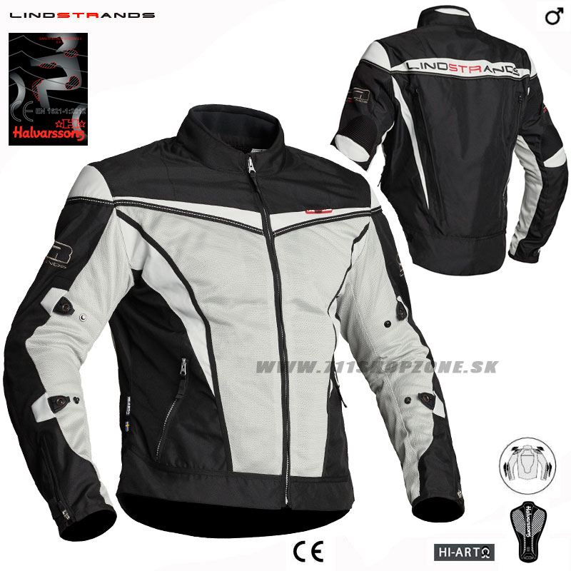 Moto oblečenie - Bundy, Lindstrands bunda Flux jacket, čierno biela