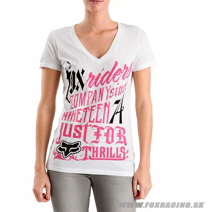Zľavy - Oblečenie dámske, Fox dámske tričko All Day V-neck s/s, biela