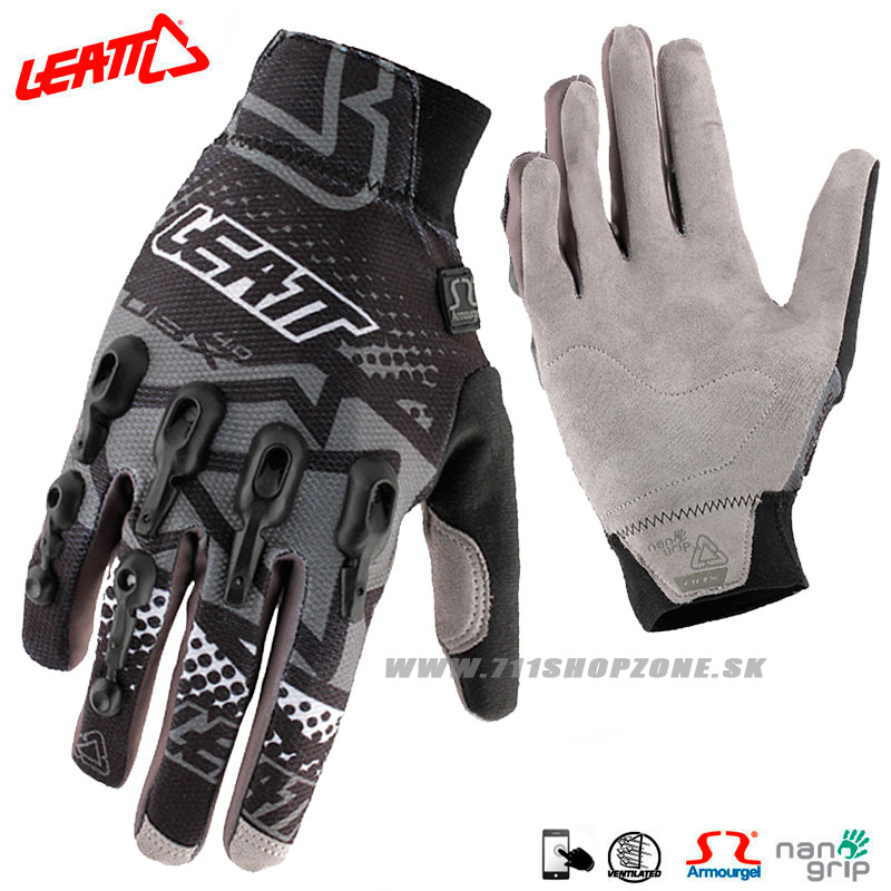 Zľavy - Cyklo pánske, Leatt rukavice DBX 4.0 WindBlock, šedo čierna