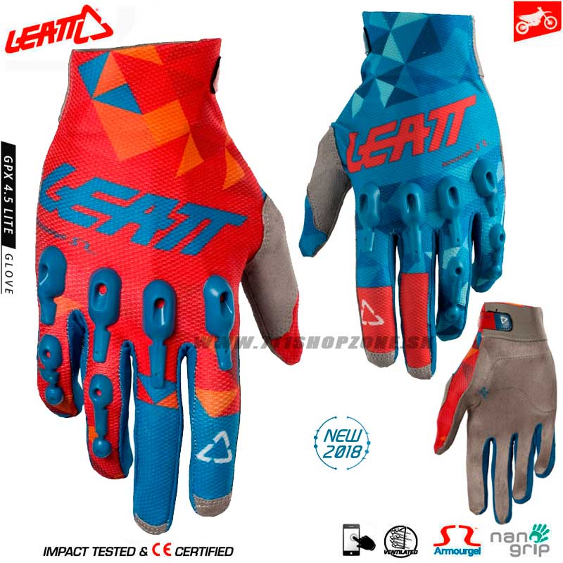 Moto oblečenie - Rukavice, Leatt rukavice GPX 4.5 Lite, modro červená