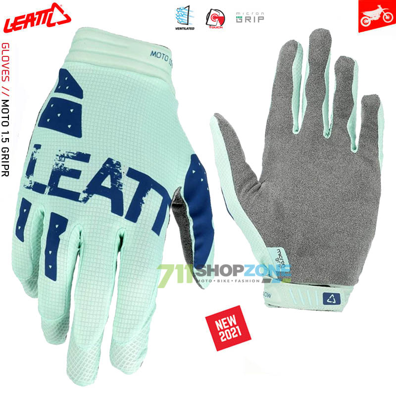 Moto oblečenie - Rukavice, Leatt rukavice 1.5 GripR, ľadovo modrá
