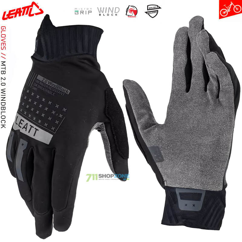 Cyklo oblečenie - Pánske, Leatt cyklistické rukavice MTB 2.0 WindBlock V23, čierna