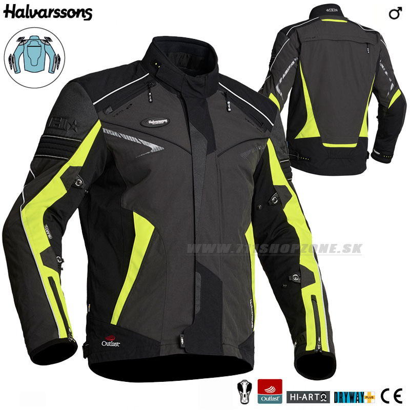 Moto oblečenie - Bundy, Halvarssons bunda Hercules jacket, čierno žltá