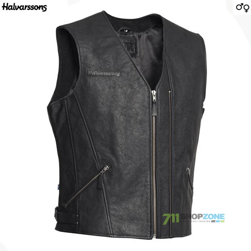 Moto oblečenie - Bundy, Halvarssons vesta Leather vest Cut, čierna