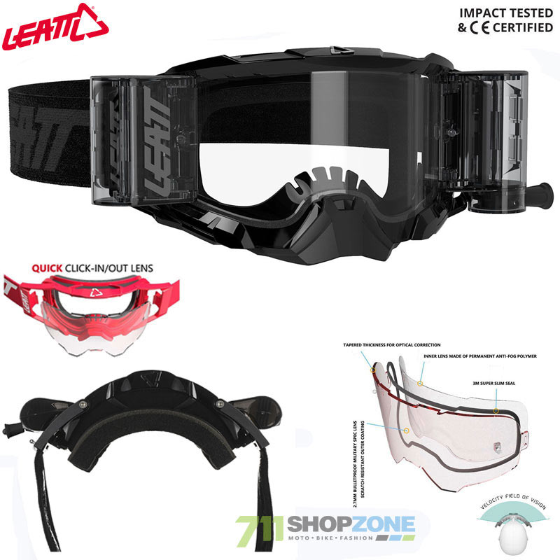 Moto oblečenie - Okuliare, Leatt okuliare Velocity 5.5 Roll-off, čierna