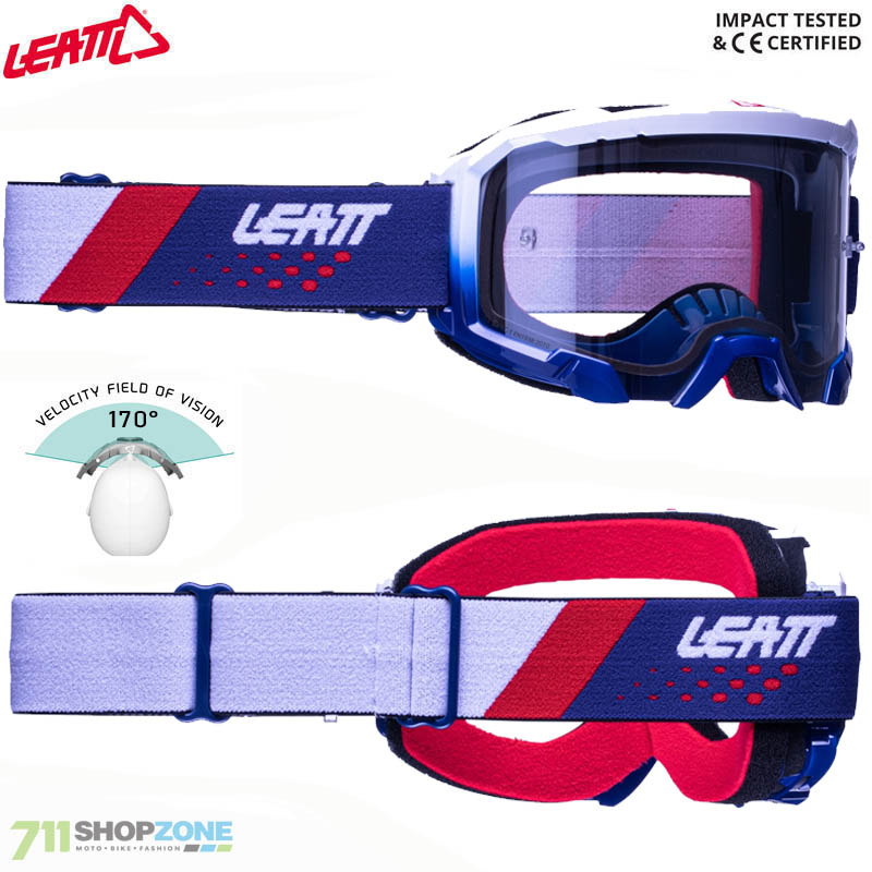 Moto oblečenie - Okuliare, Leatt okuliare Velocity 4.5 Iriz Royal Silver, biela/modrá/červená
