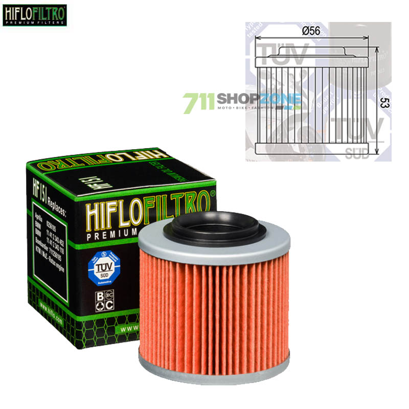 Technika - Filtre, Olejový filter HF151 Aprilia/BMW/Jawa