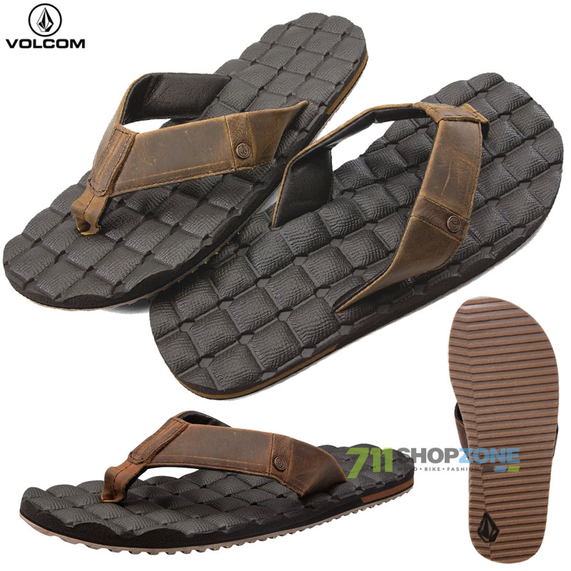 Oblečenie - Pánske, Volcom Recliner Leather sandal, hnedá