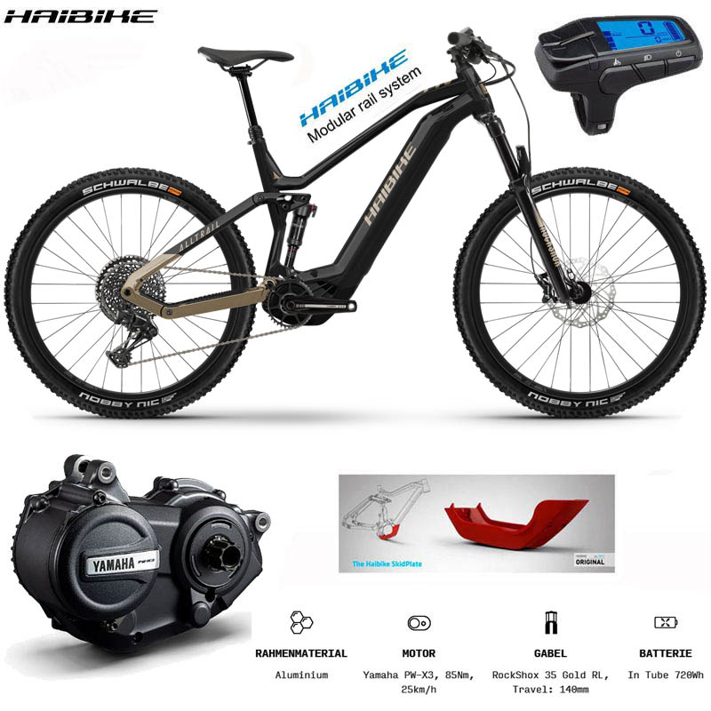 E-bike - Bicykle, Haibike AllTrail 7 27.5/27.5 elektrobicykel 2022, karamel čierna