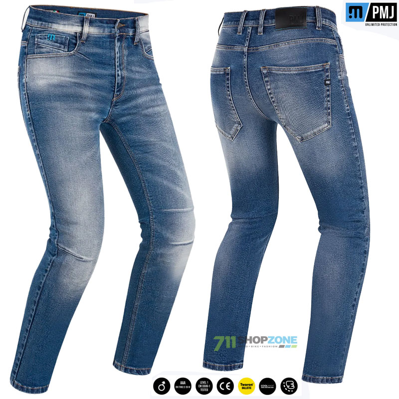 Moto oblečenie - Nohavice, PMJ moto jeans Cruise, modrá