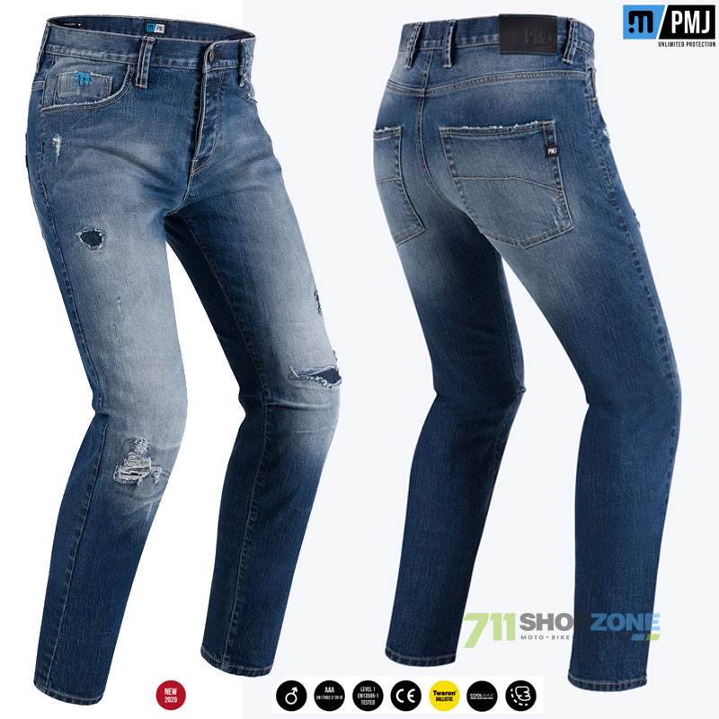 Moto oblečenie - Nohavice, PMJ moto jeans Street, modrá