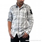 Zľavy - Oblečenie pánske, Fox košeľa Eduardo L/S, bielo šedá